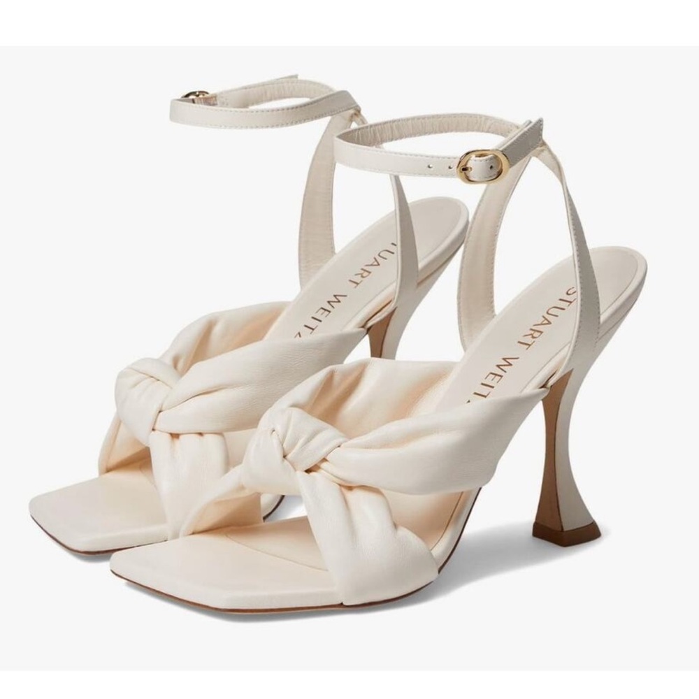 Stuart Weitzman Playa Stiletto Heel Leather Sandals Size 9